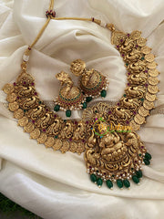 Premium Lakshmi Pendant Kaasumala Temple Short Neckpiece-G3353