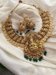 Premium Lakshmi Pendant Kaasumala Temple Short Neckpiece-G3353