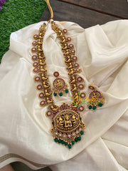 Premium AD Stone Reversible Pendant Haram-Green Bead-G3358