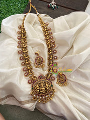Premium AD Stone Reversible Pendant Haram-Gold Bead-G3360