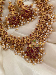 Budgeted Matt Guttapusalu Short Neckpiece-Red– G3375