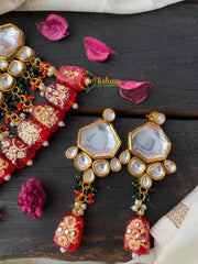 Royal Mirror Kundan Choker with Meenakari Work -G2750