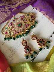 Premium Kemp High neck Choker -Red Green White -G1776