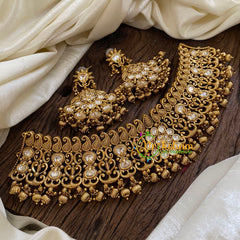 White AD Stone High Neck Choker-G10330