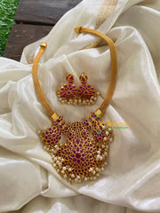 Premium AD Stone Addigai Short Neckpiece -Red-G3367