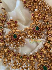 Budgeted Matt Guttapusalu Neckpiece-Red Green – G3370