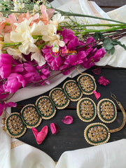 Pearl and Green Bead Kundan Choker-G2743