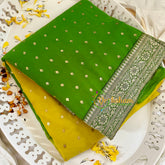 Light Green Yellow Fancy Chiffon Saree -VS1841