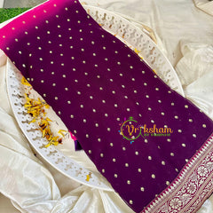 Pink Purple Fancy Chiffon Saree -VS1844