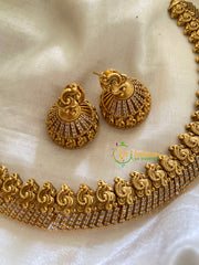 Premium AD Stone Peacock Choker-G3405