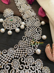Gold American Diamond Bridal Haram-Green-G4304