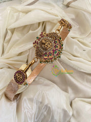 AD Stone Lakshmi Pendant Plain Hipbelt -Green Bead Pearl- G9672