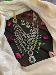Royal American Diamond Layered Haram-Green-Pendant-G4306