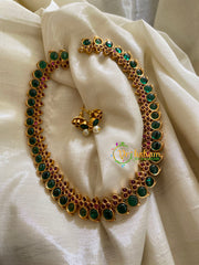 Simple Traditional Kemp Neckpiece-Green Red-G3381
