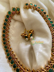 Simple Traditional Kemp Neckpiece-Green Red-G3381