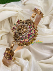 AD Stone Lakshmi Pendant Plain Hipbelt -Gold Bead- G9671