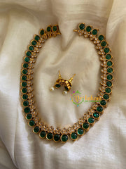 Simple Traditional Kemp Neckpiece-Green White-G3385