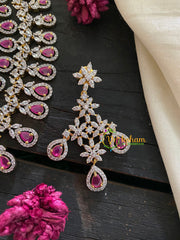 Royal American Diamond Layered Haram-Red-G4307