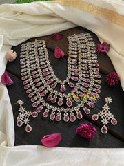 Royal American Diamond Layered Haram-Red-G4307