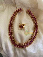 Simple Traditional Kemp Neckpiece-Red-G3383
