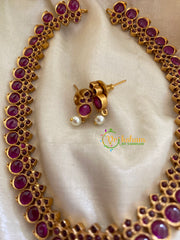Simple Traditional Kemp Neckpiece-Red-G3383