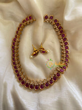 Simple Traditional Kemp Neckpiece-Red White-G3387