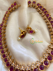 Simple Traditional Kemp Neckpiece-Red White-G3387