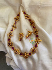 Simple AD Stone Choker-Red -G3389