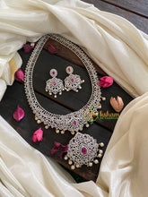 Bridal American Diamond Neckpiece-Red-Tilak Pendant-G4317