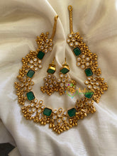 Simple AD Stone Choker -Green white -G3390