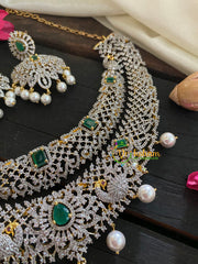 Green Stone American Diamond Bridal Neckpiece-2-G4316