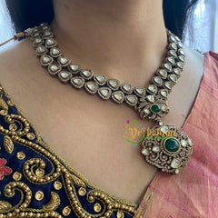 Green Victorian Diamond Short Neckpeice -VV063