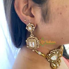 White Stone Victorian Diamond High Neck Choker-VV045