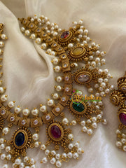 Navarathna Guttapusalu Choker -Multicolor -G3426