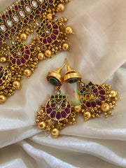 AD Stone Chandbali High Neck Choker-Gold Bead-G3449