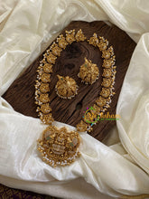 Premium AD Stone Pendant Lakshmi Haram-G9715