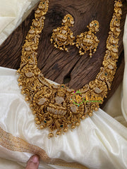 American Diamond Temple Lakshmi Haram-G9704