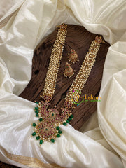 Cluster Pearl AD Stone Rani Har -Green Bead-G9717