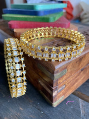 CZ Stone and AD Stone Bangles -White -G1745