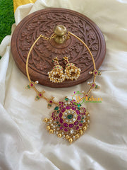 Premium AD Stone Pendant Hasli-Gold-G5616