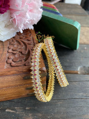 American Diamond Bangles -White and red -G1749