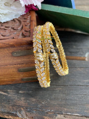 Gold Tone AD Stone Bangles -G1750
