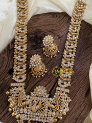 American Diamond Temple Lakshmi Haram-G9703