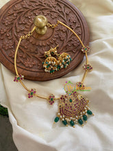 AD Stone Floral Pendant Hasli-Green-G5621