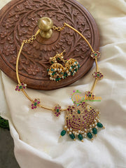 AD Stone Floral Pendant Hasli-Green-G5621