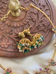 AD Stone Floral Pendant Hasli-Green-G5621