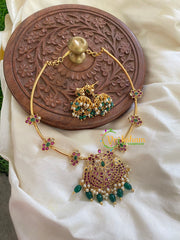 AD Stone Floral Pendant Hasli-Green-G5621