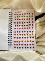 Cocktail Shapes Border Stone Bindi Book-Swastik KumKum-BB043