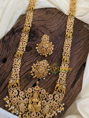 American Diamond Temple Lakshmi Haram-G9702