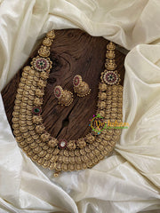 Antique Layered Kaasumala Lakshmi Haram with Mugappu-G9722